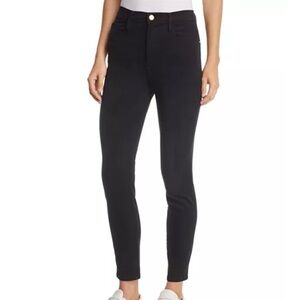 Frame Ali High Rise Cigarette Skinny Jeans in Noir Black Size 25